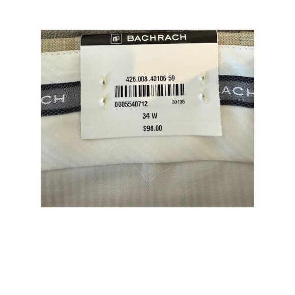 Bachrach Men’s 100% Wool Dress Pants 34W NWT Unfinished Hem - Picture 3 of 10